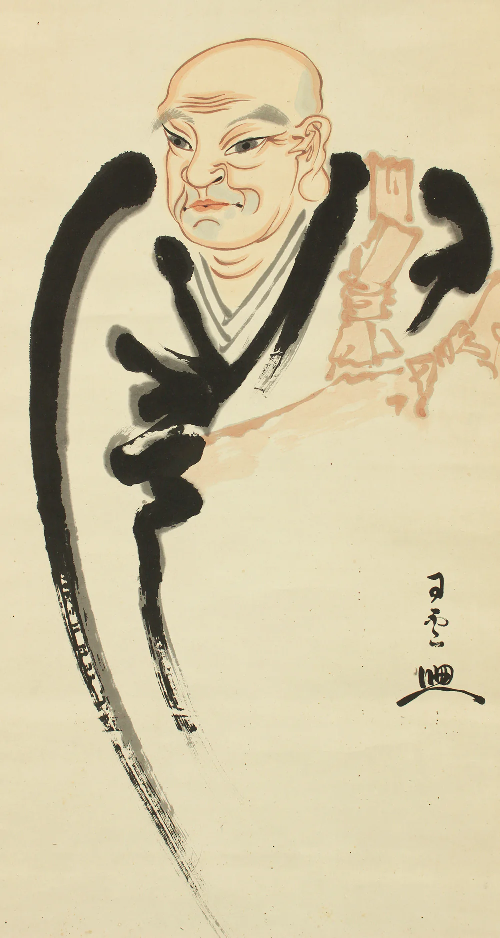 司雲 Shiun Japanese art Buddhist kakejiku kakemono wall hanging scroll / Portraint of Saint Nichien and Nichiren Mandala Gohonzon RC973 - Image 6