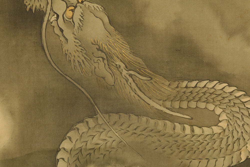 紫雲 Shiun Japanese art kakejiku kakemono wall hanging scroll / Dragon Crossing Over Mount Fuji with Box RE205 - Image 11