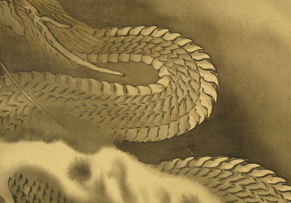 紫雲 Shiun Japanese art kakejiku kakemono wall hanging scroll / Dragon Crossing Over Mount Fuji with Box RE205 - Image 12