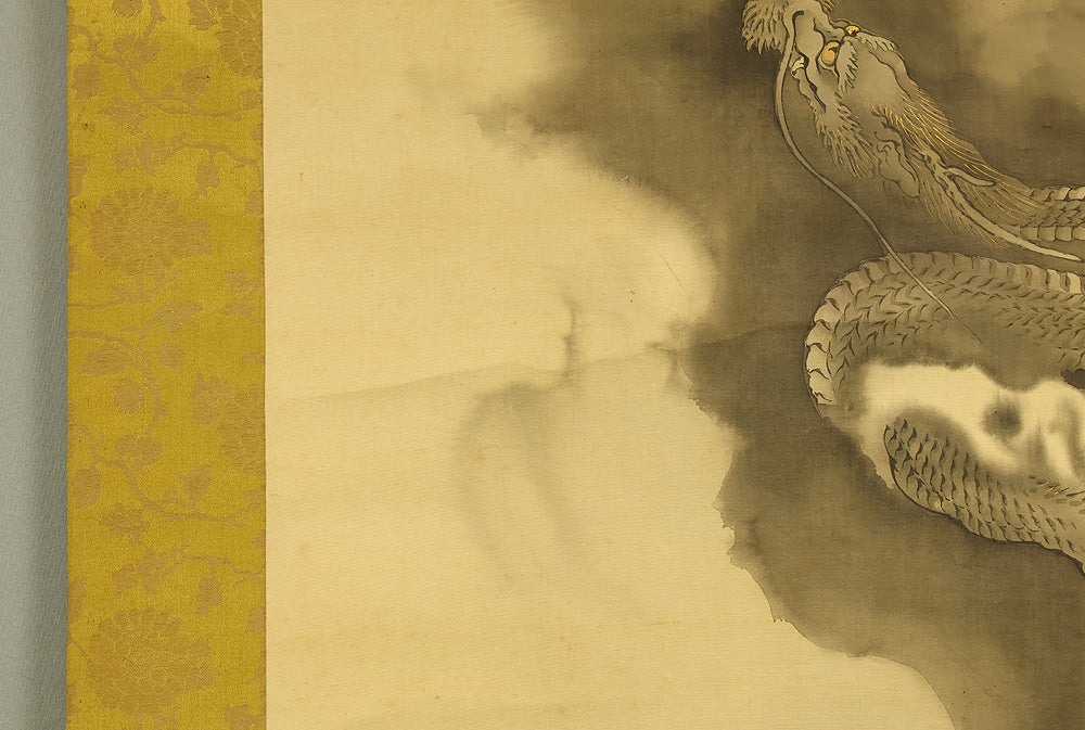 紫雲 Shiun Japanese art kakejiku kakemono wall hanging scroll / Dragon Crossing Over Mount Fuji with Box RE205 - Image 19
