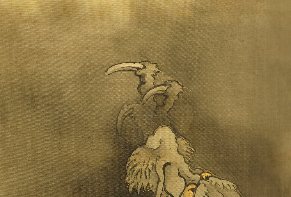 紫雲 Shiun Japanese art kakejiku kakemono wall hanging scroll / Dragon Crossing Over Mount Fuji with Box RE205 - Image 9