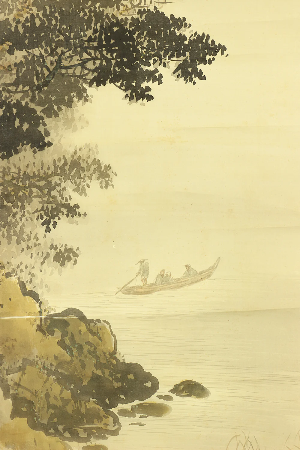 松岳 Shogaku Japanese art kakejiku kakemono wall hanging scroll / Moonlight River Rafting Landscapes RB412 - Image 8