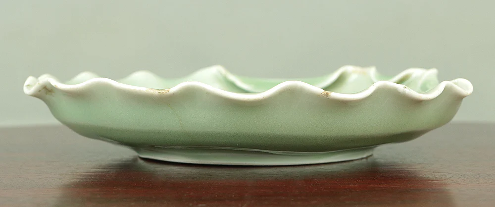 正花 Shoka Lobster in Basket design Celadon Kashi plate (Plate for confectioneries) with Box V765 - Image 14