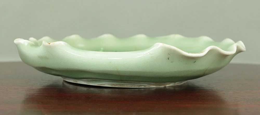 正花 Shoka Lobster in Basket design Celadon Kashi plate (Plate for confectioneries) with Box V765 - Image 16