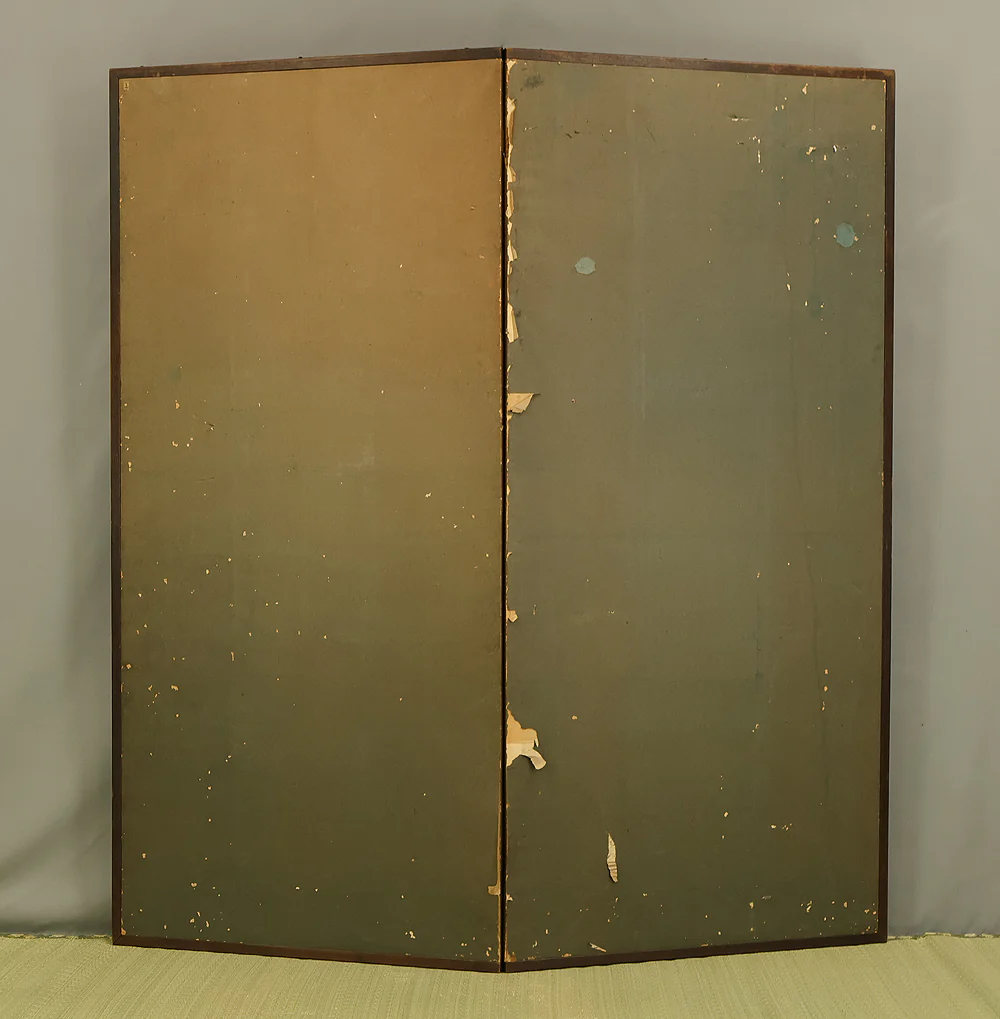 梥谿 Shokei Suiboku Ink Pine Tree, Bamboo, Taihu Stone, and Reishi Mushroom Byobu Two Panels Folding Screens Room Dividers VA953 - Image 31