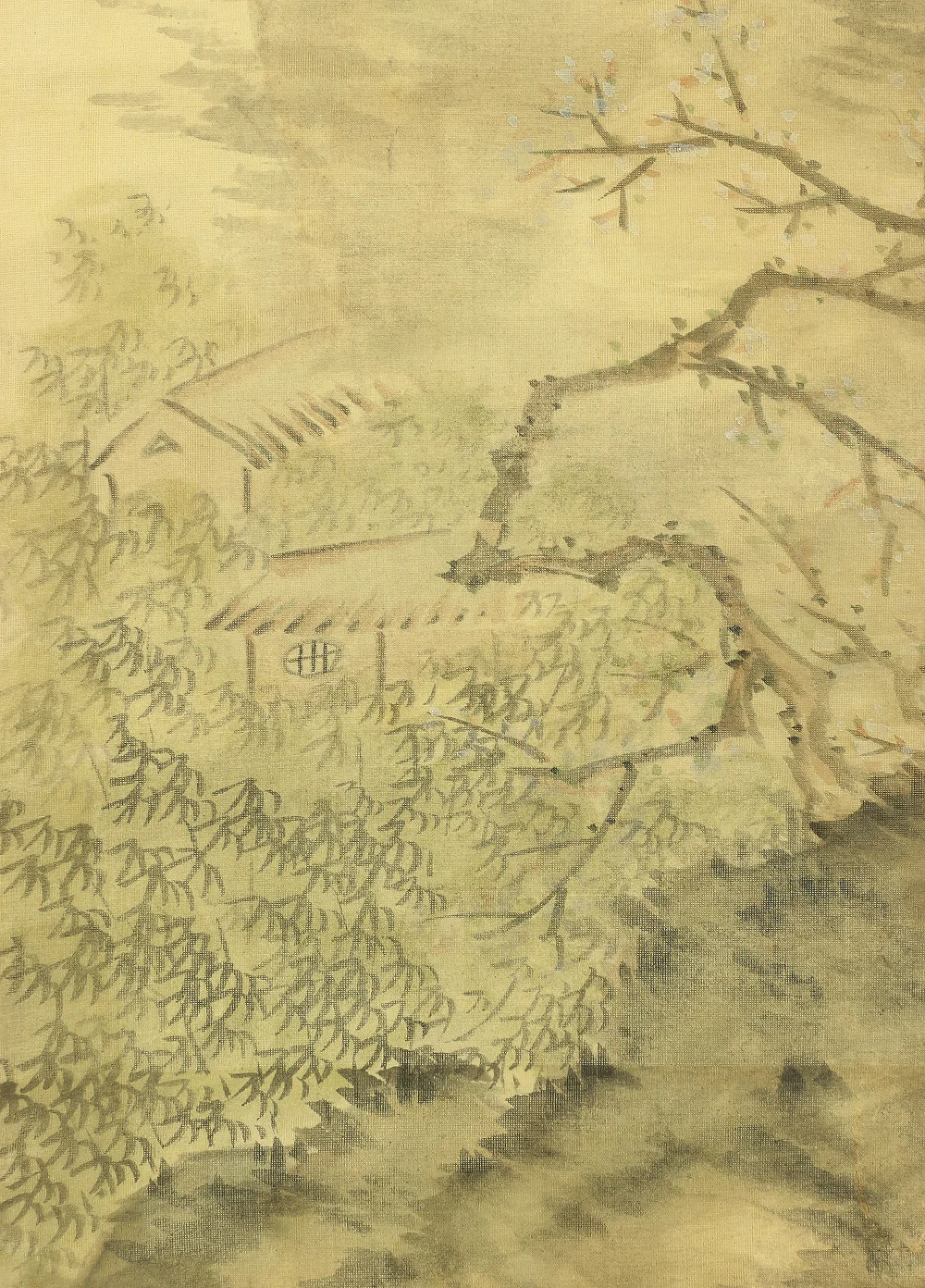 春湖 SHUNKO Age 1935 Autumn Japanese antique art kakejiku kakemono wall hanging scroll / Early Spring, boating, & Sage Sansui landscape W433 - Image 10
