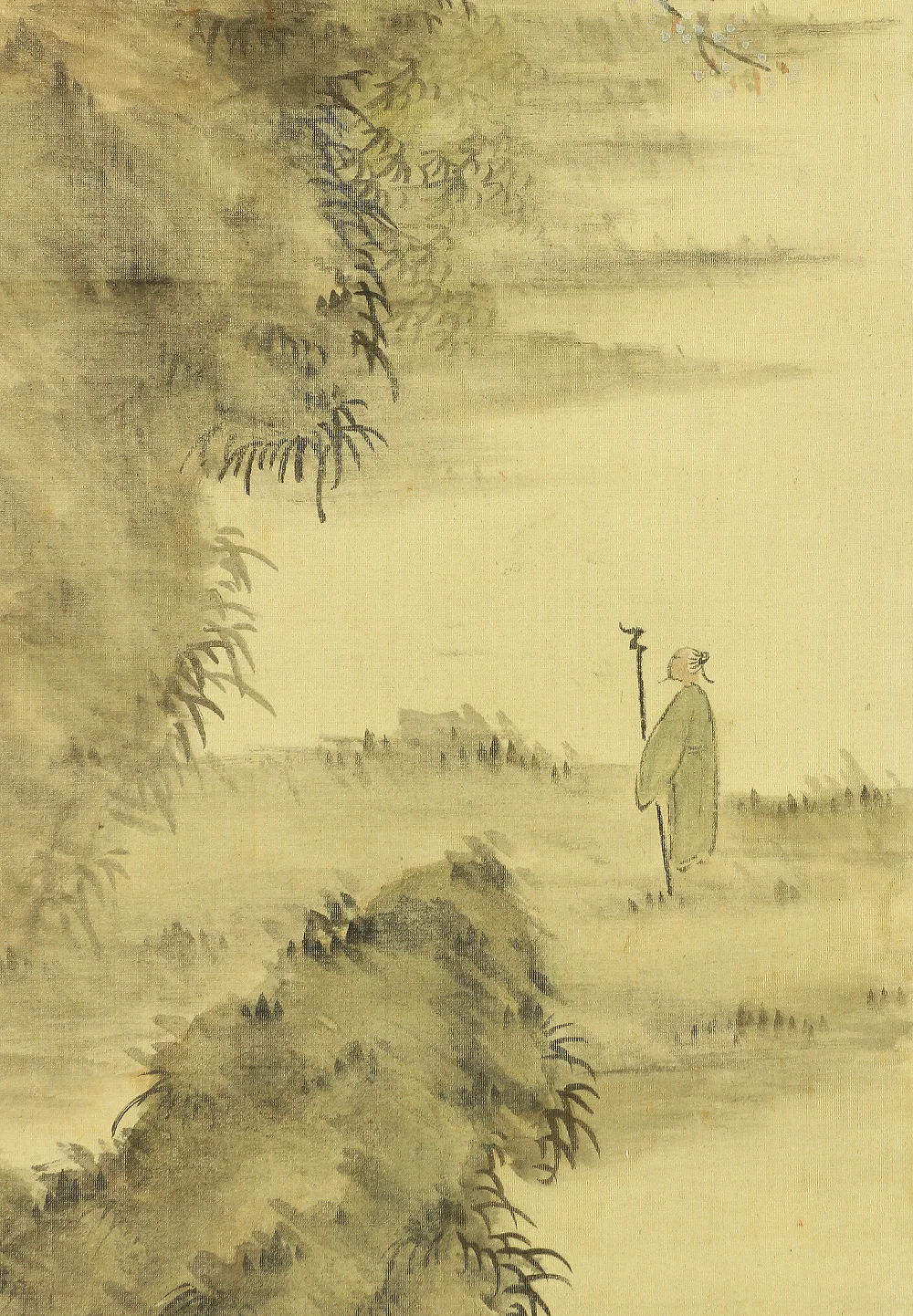 春湖 SHUNKO Age 1935 Autumn Japanese antique art kakejiku kakemono wall hanging scroll / Early Spring, boating, & Sage Sansui landscape W433 - Image 11
