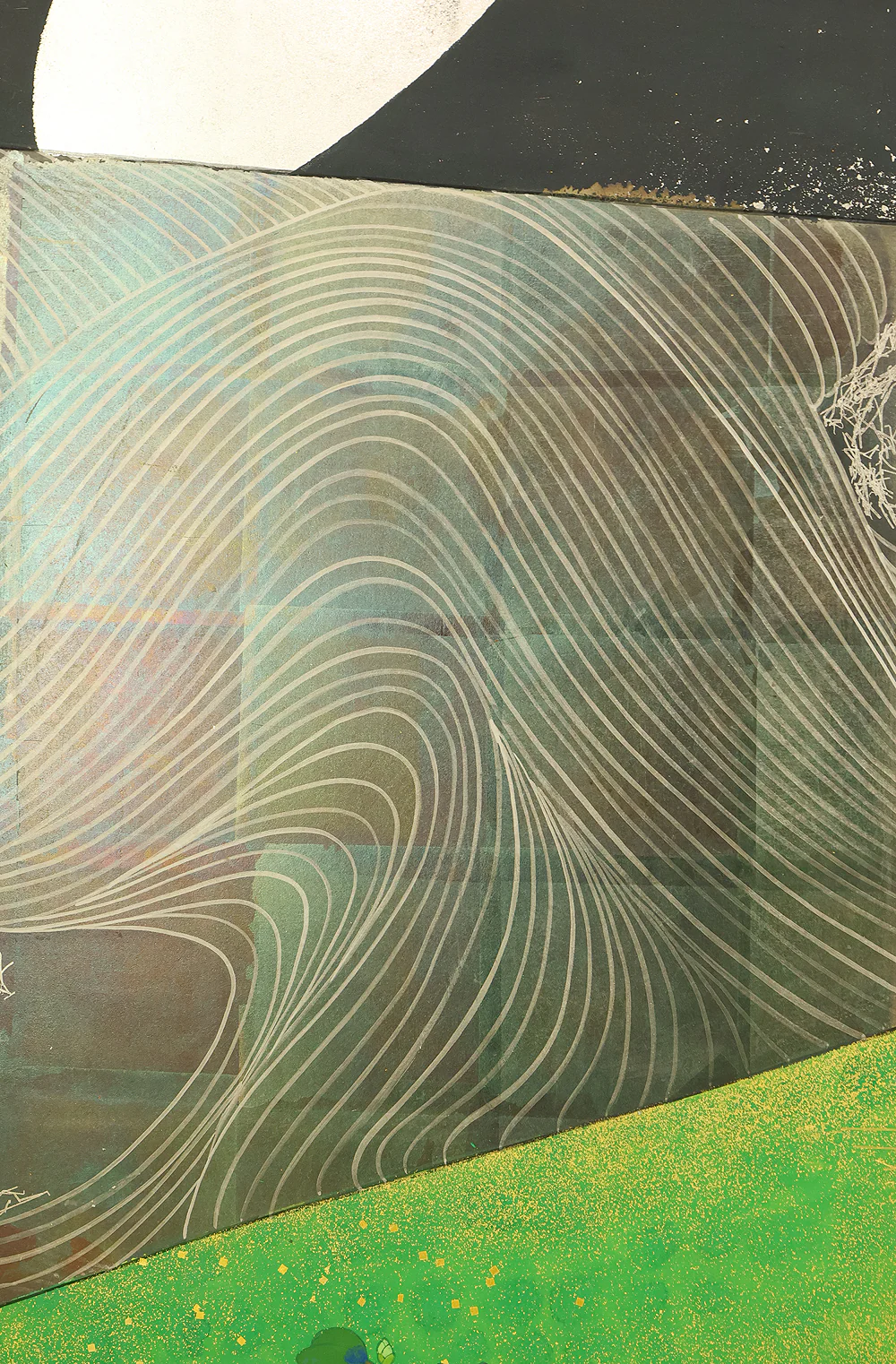 翠芳 Suiho "First Quarter Moon Waves and Flowers" Byobu Four Panels Folding Screens Room Dividers VA960 - Image 27