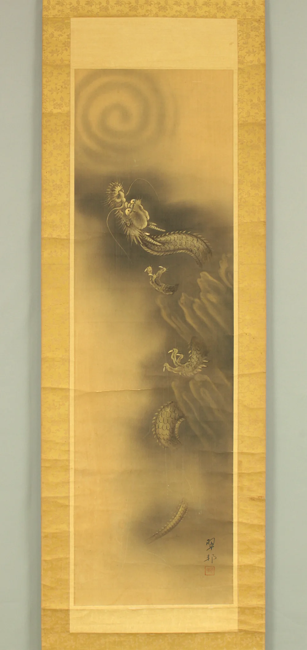 翆邦 Suiho Japanese art kakejiku kakemono wall hanging scroll / Cloud Dragon with Box RD486