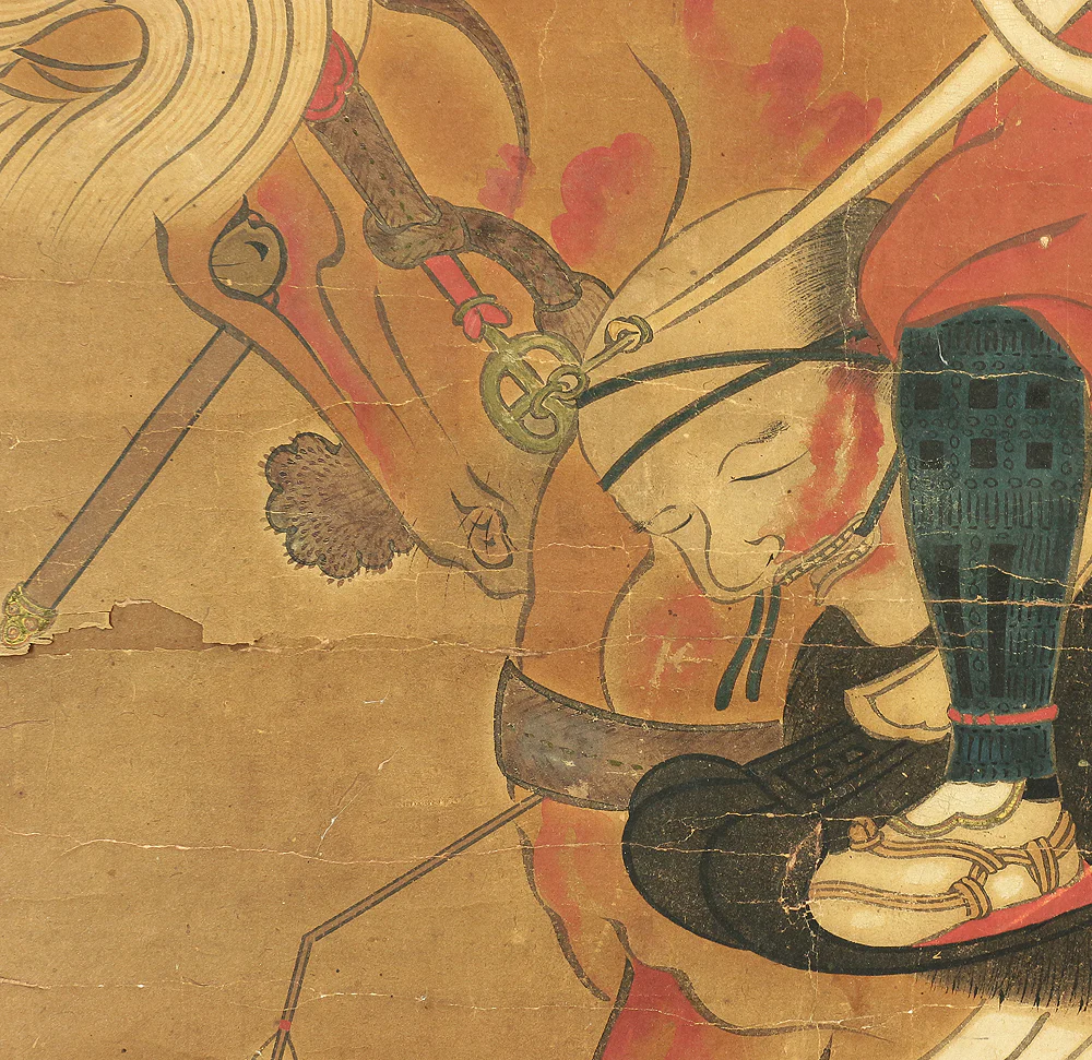 敬繁 Takashige Japanese antique art kakejiku kakemono wall hanging scroll / Gruesome Head of Corpse - Maeda Toshiie 前田利家 / Maeda Inuchiyo 前田犬千代 in Okehazama Battle with Box RA475 - Image 14