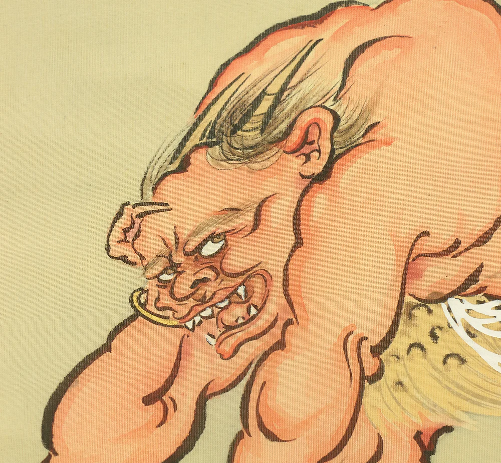 探道 Tando Japanese art kakejiku kakemono wall hanging scroll / Shoki (Zhong Kui) and Oni A535 - Image 9