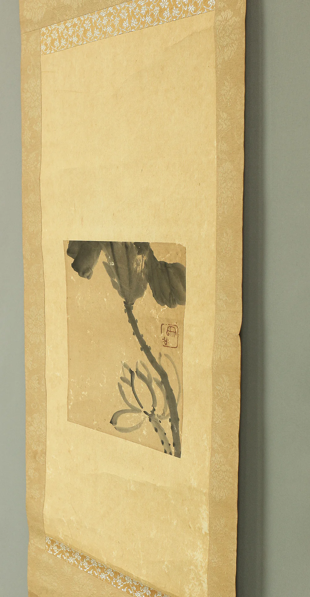 象谷 Zokoku Japanese antique art kakejiku kakemono wall hanging scroll / Lotus Flower A923 - Image 12