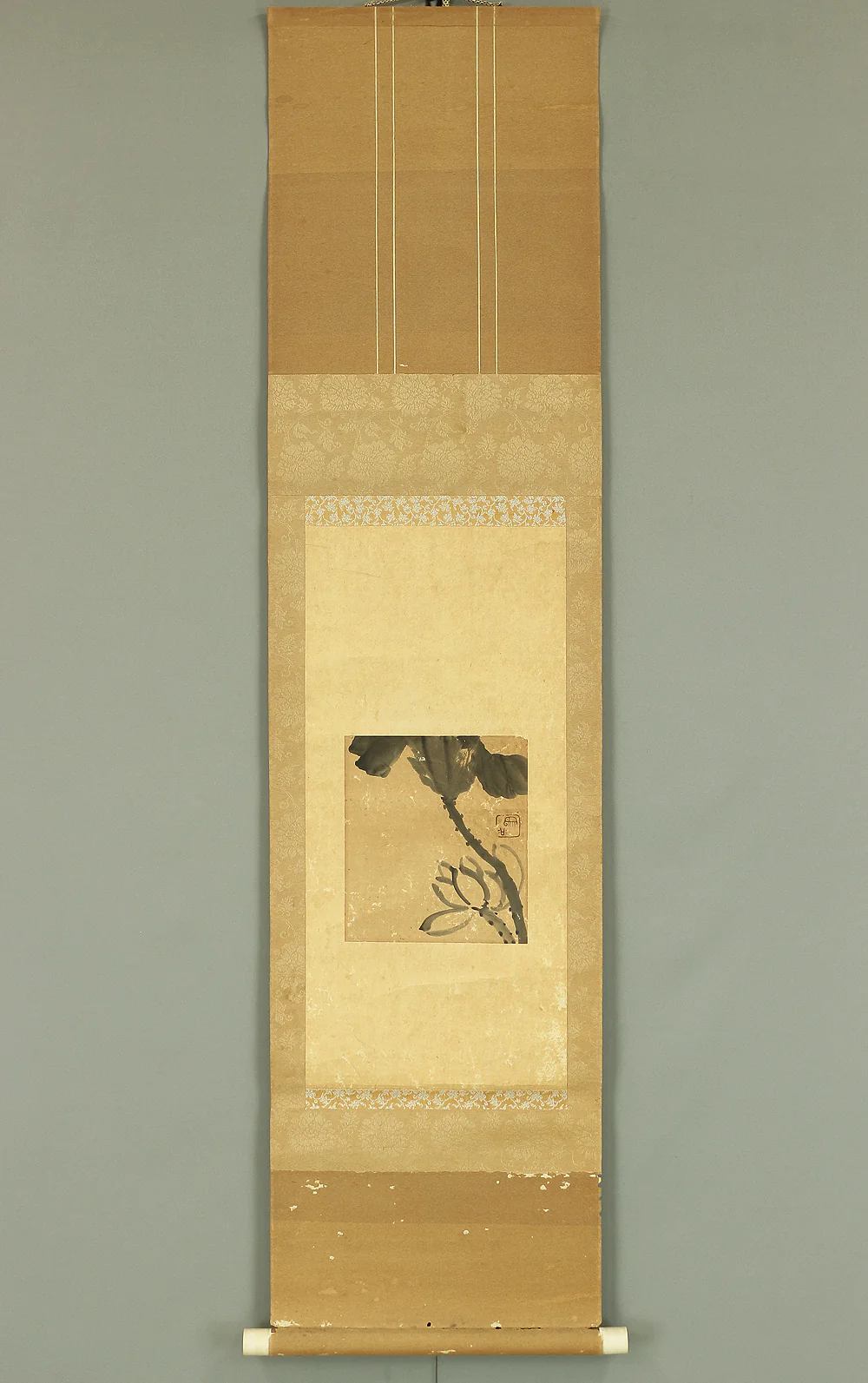 象谷 Zokoku Japanese antique art kakejiku kakemono wall hanging scroll / Lotus Flower A923 - Image 2