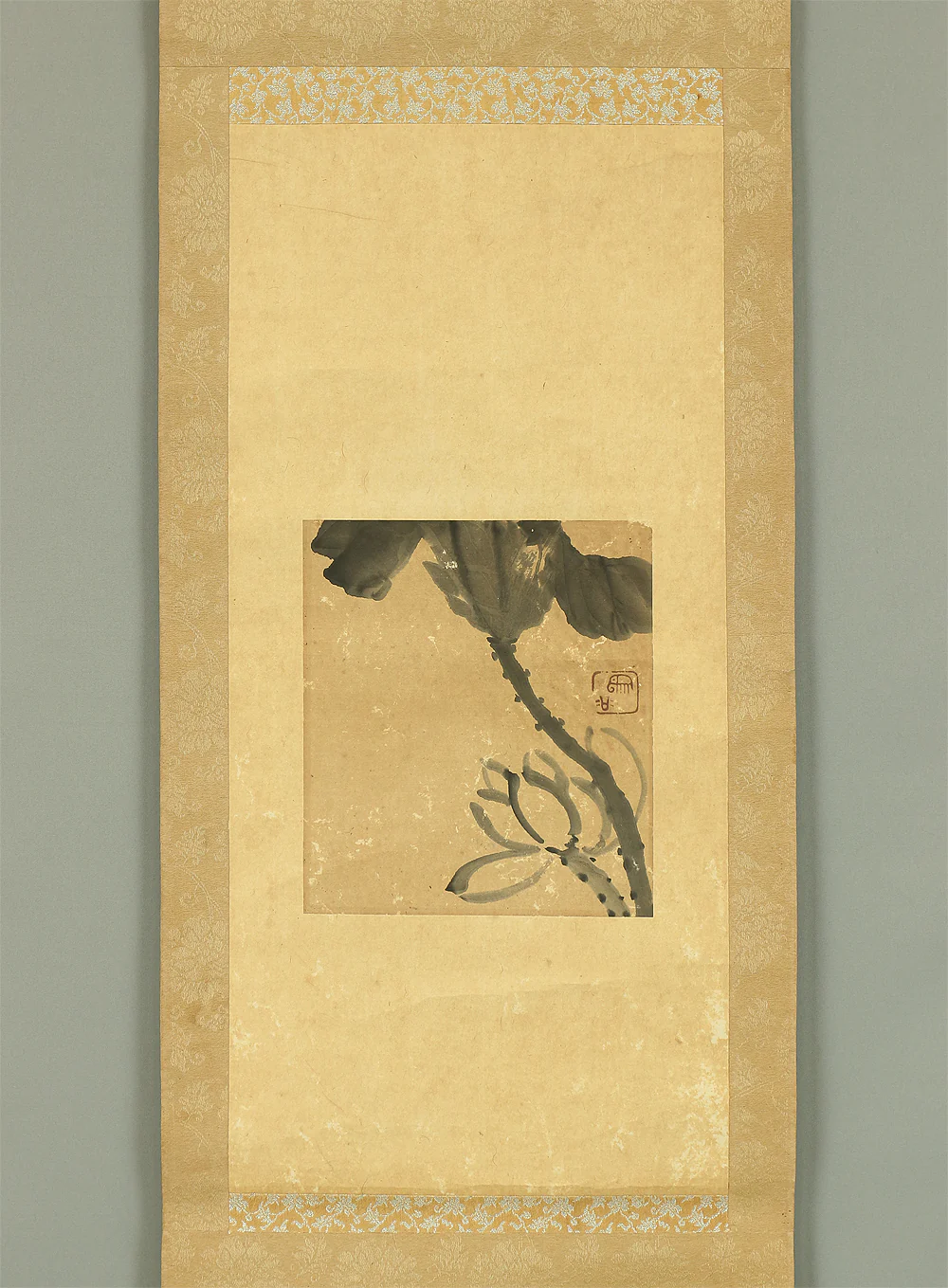 象谷 Zokoku Japanese antique art kakejiku kakemono wall hanging scroll / Lotus Flower A923 - Image 3