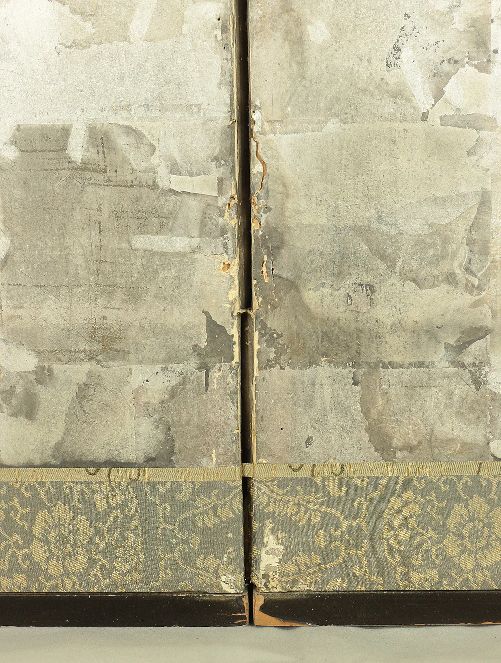 瑞木 Zuimoku Japanese antique Silver Leaf Framed Room divider Byobu 2 panels Folding Screen / Cranes V962 - Image 26