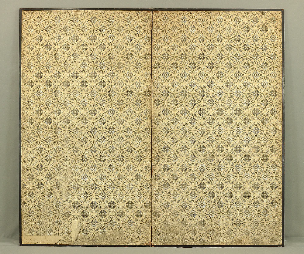 瑞木 Zuimoku Japanese antique Silver Leaf Framed Room divider Byobu 2 panels Folding Screen / Cranes V962 - Image 27