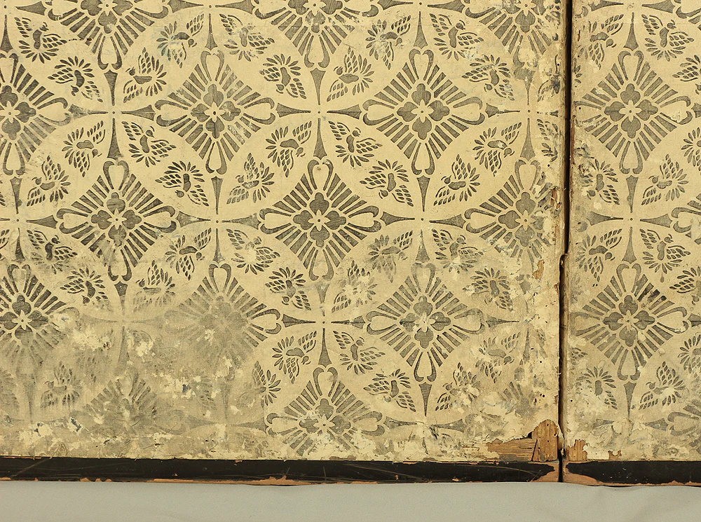 瑞木 Zuimoku Japanese antique Silver Leaf Framed Room divider Byobu 2 panels Folding Screen / Cranes V962 - Image 36
