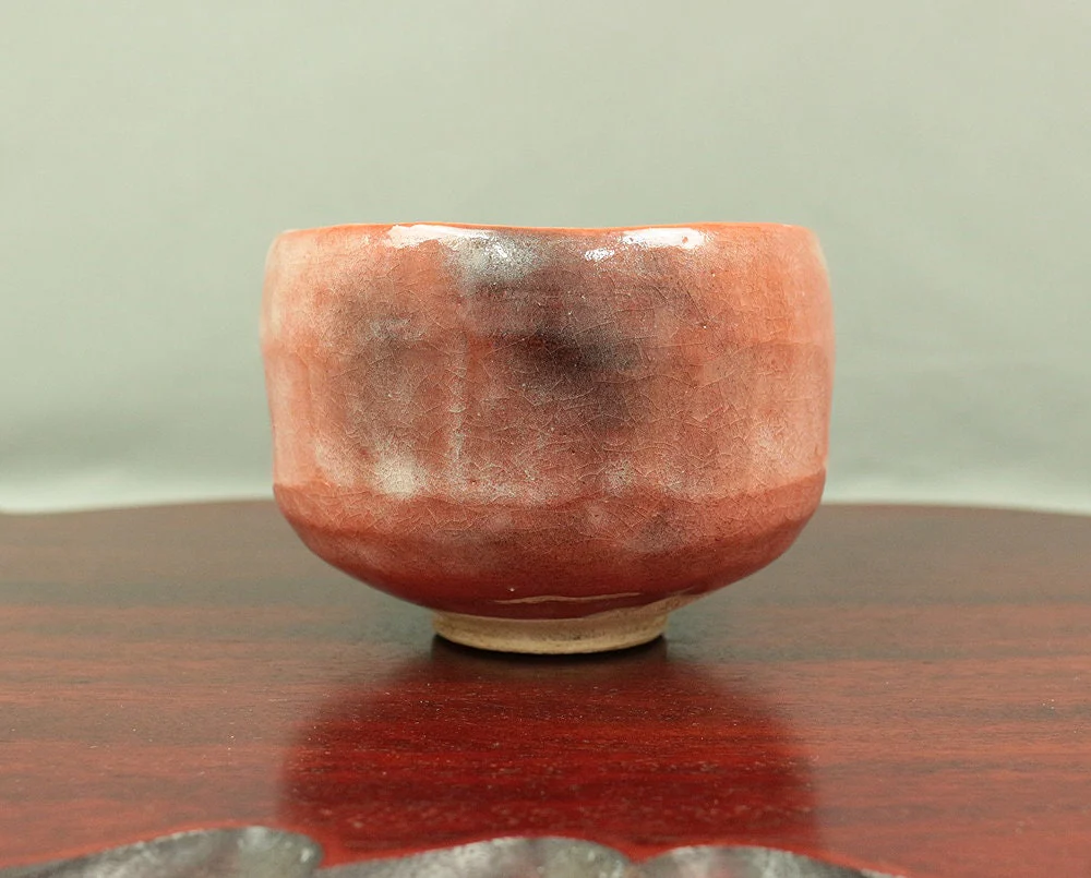 赤楽 AKARAKU Red Raku 楽入 SAKURA Cherry Tea Bowl Japanese Tea Ceremony Box V354 / Japan Cherry Blossom Traditional Kiln Craft Culture Pottery - Image 5