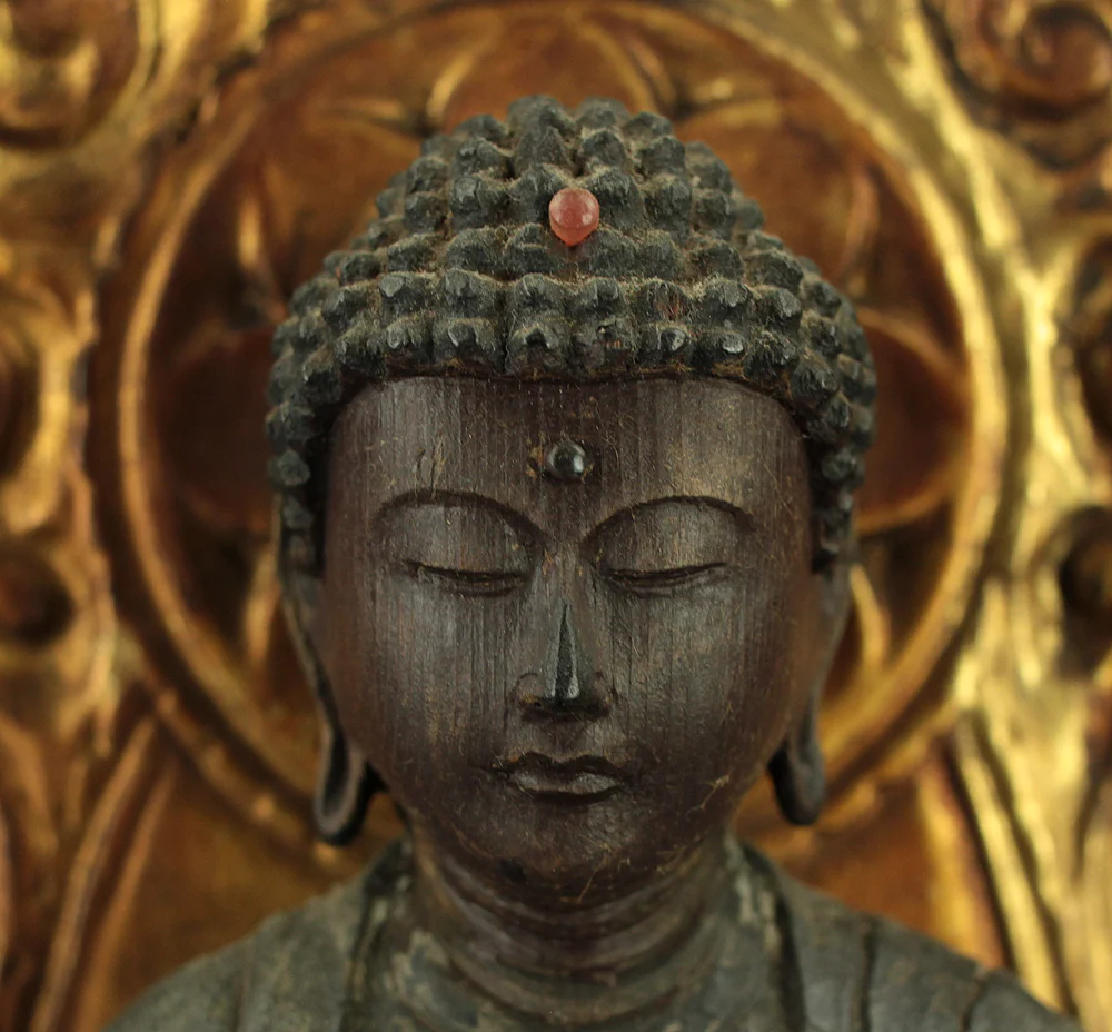 Amida Nyorai 阿弥陀如来 (Amitābha) 45.5cm Buddhism Gilt Lacquer Wooden Statue Sculpture VA822 - Image 13