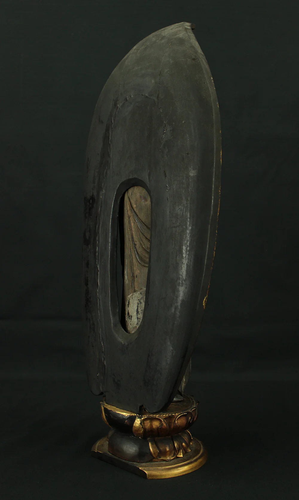 Amida Nyorai 阿弥陀如来 (Amitābha) 45.5cm Buddhism Gilt Lacquer Wooden Statue Sculpture VA822 - Image 5