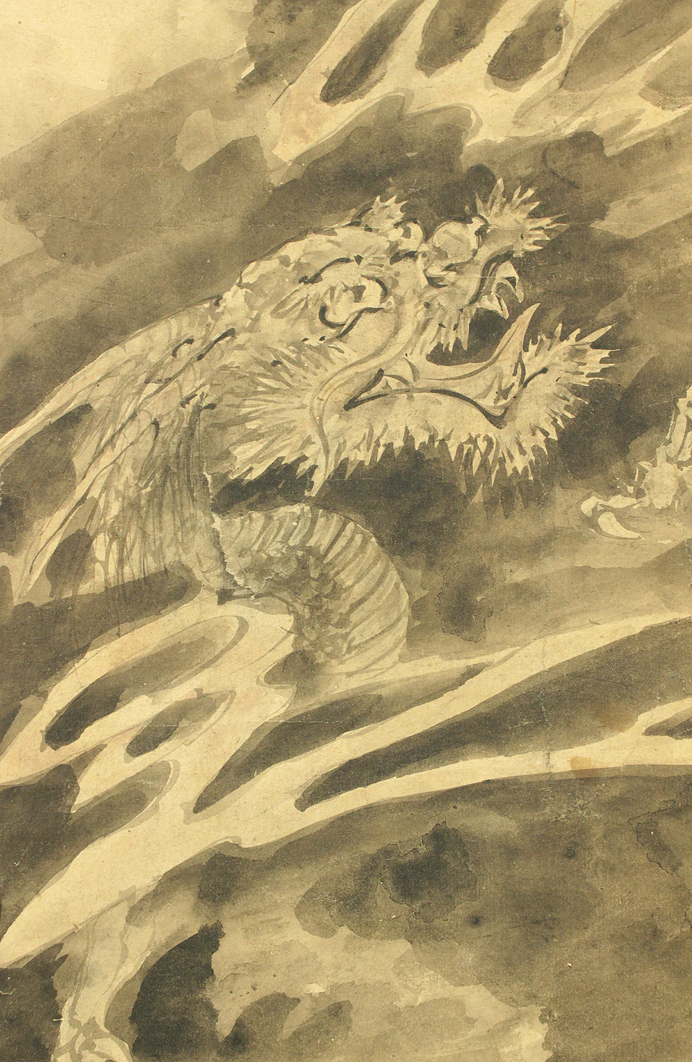 Attributed to 長谷川等伯 Hasegawa Tohaku (1539-1610) Japanese antique art Paired kakejiku kakemono wall hanging scroll / Dragons and Arhats with Box RD289 - Image 18