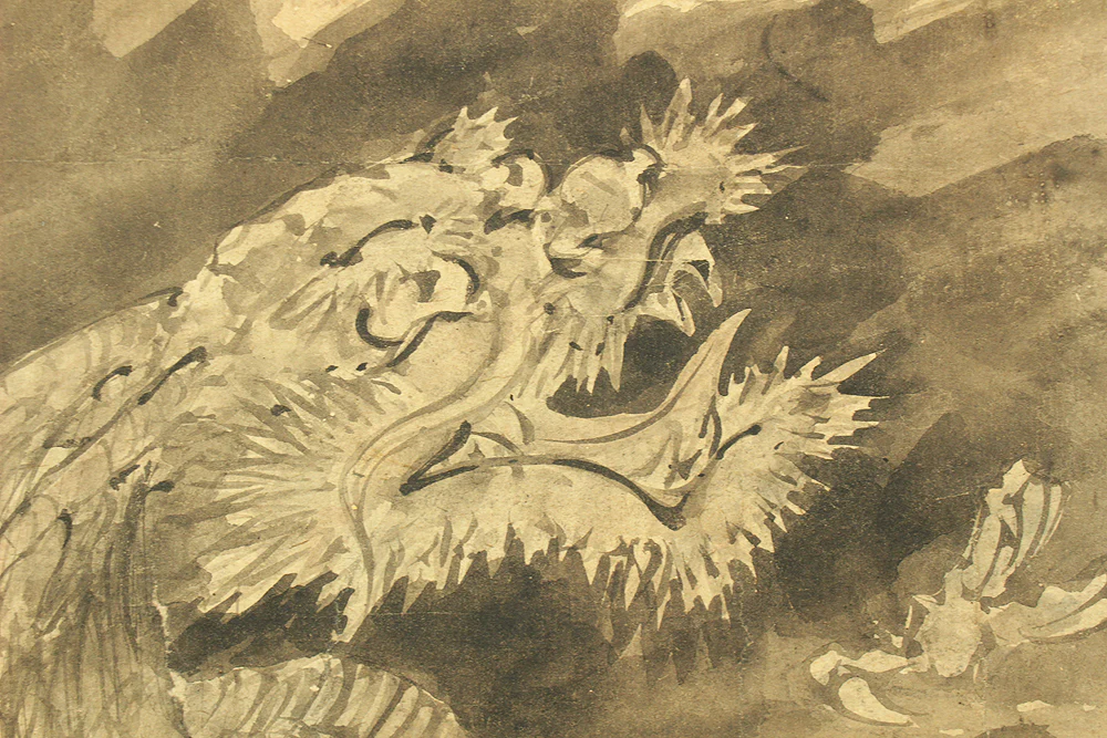 Attributed to 長谷川等伯 Hasegawa Tohaku (1539-1610) Japanese antique art Paired kakejiku kakemono wall hanging scroll / Dragons and Arhats with Box RD289 - Image 19
