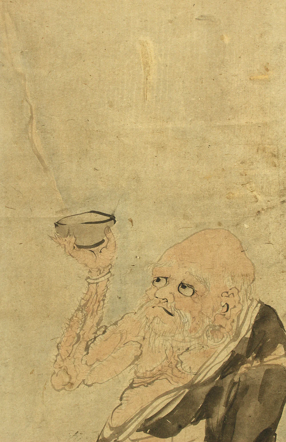 Attributed to 長谷川等伯 Hasegawa Tohaku (1539-1610) Japanese antique art Paired kakejiku kakemono wall hanging scroll / Dragons and Arhats with Box RD289 - Image 5
