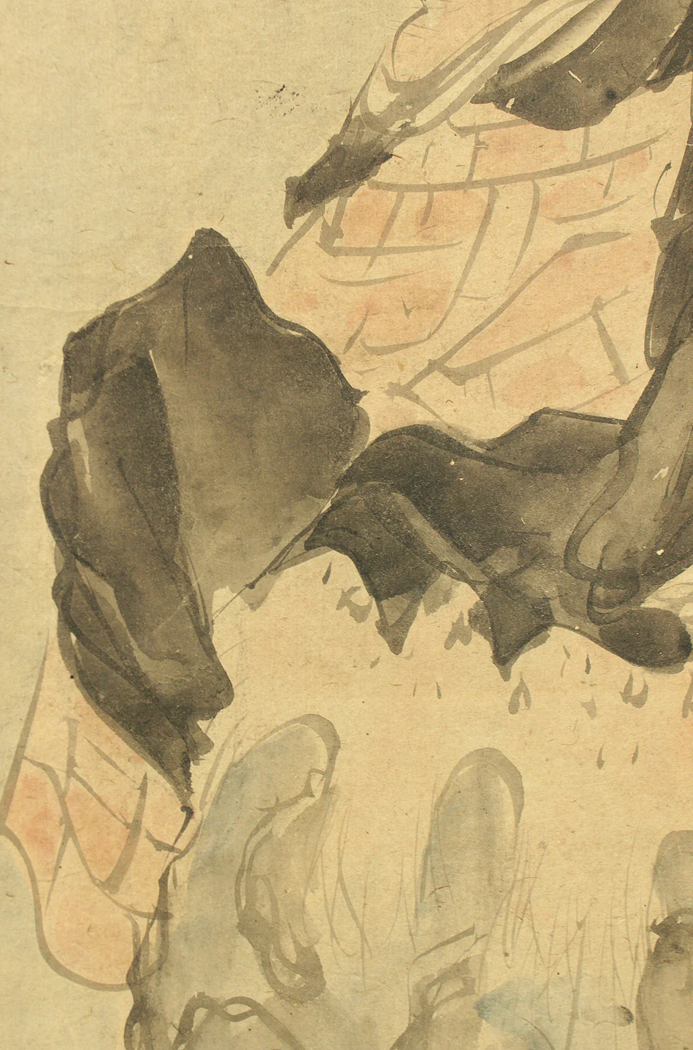 Attributed to 長谷川等伯 Hasegawa Tohaku (1539-1610) Japanese antique art Paired kakejiku kakemono wall hanging scroll / Dragons and Arhats with Box RD289 - Image 9