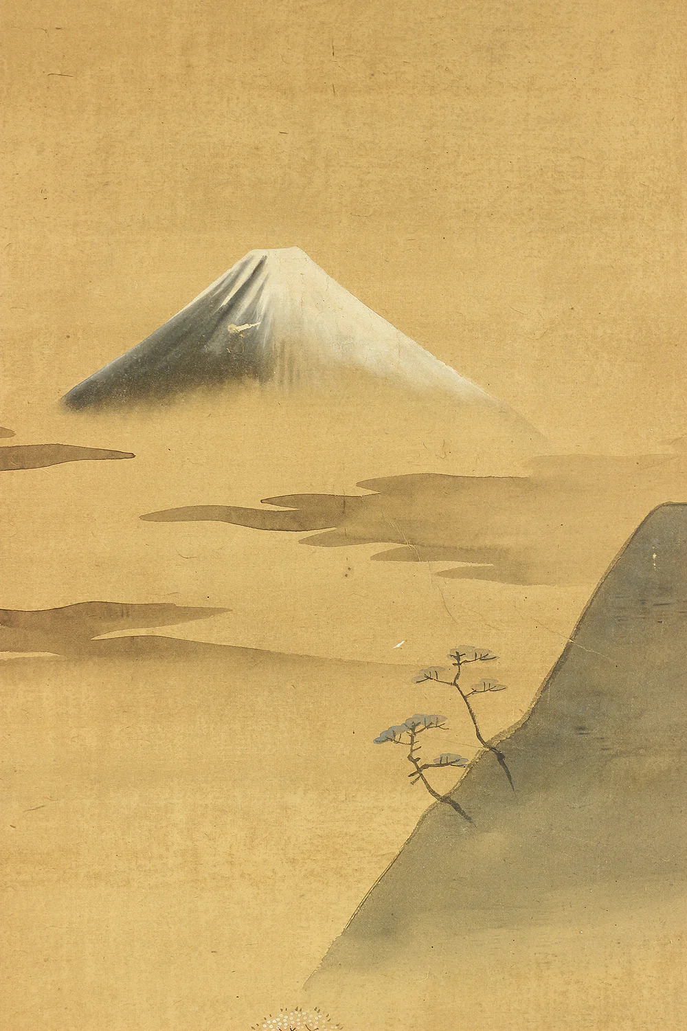 Attributed to 葛飾北斎 Katsushika Hokusai (1760-1849) Japanese antique art kakejiku kakemono wall hanging scroll / Mt Fuji Landscapes and People Taking a Break with Box RC127 - Image 5