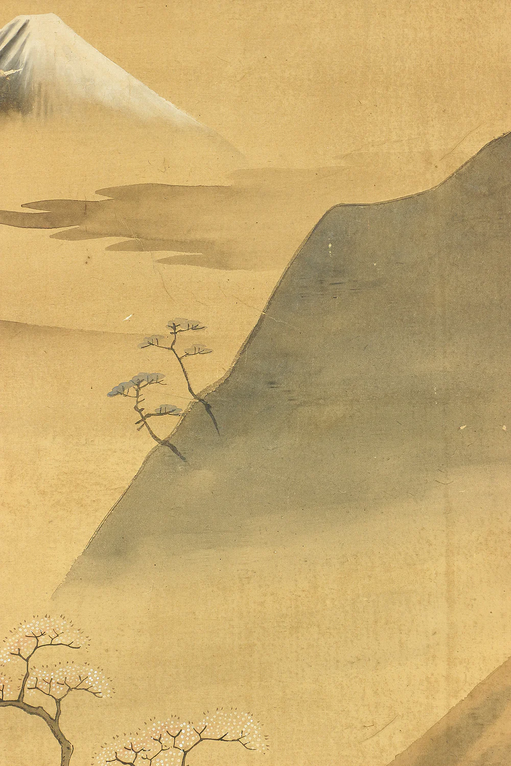 Attributed to 葛飾北斎 Katsushika Hokusai (1760-1849) Japanese antique art kakejiku kakemono wall hanging scroll / Mt Fuji Landscapes and People Taking a Break with Box RC127 - Image 7