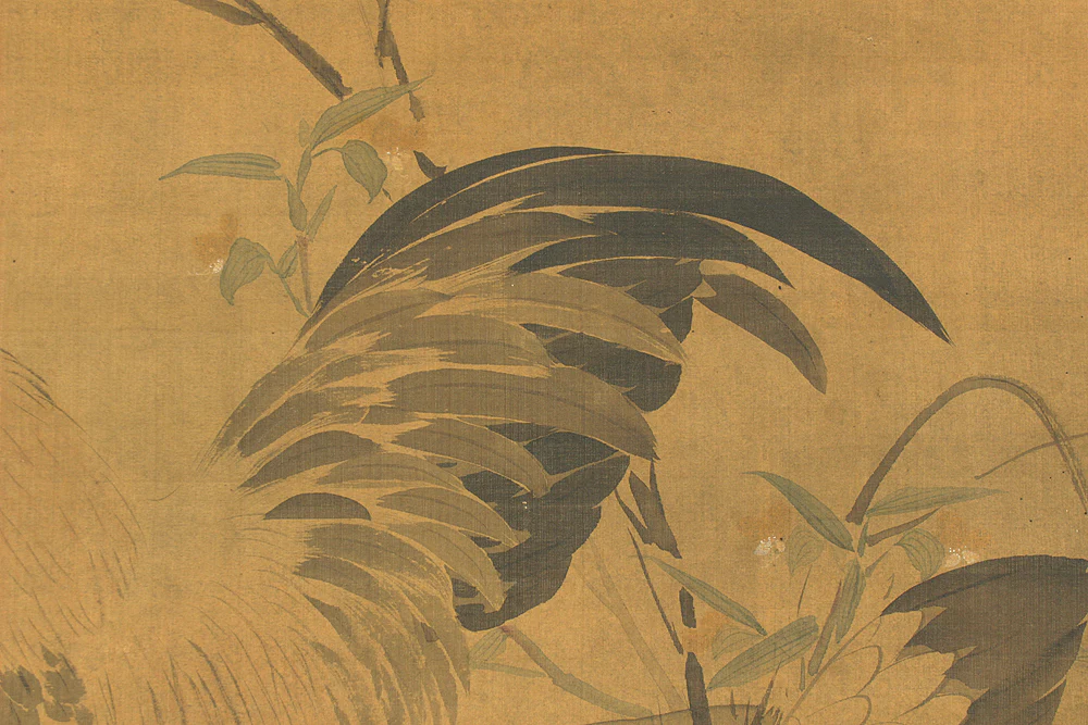Attributed to 円山応挙 Maruyama Okyo (1733-1795) Japanese antique art kakejiku kakemono wall hanging scroll / Pair of Chickens RD526 - Image 11