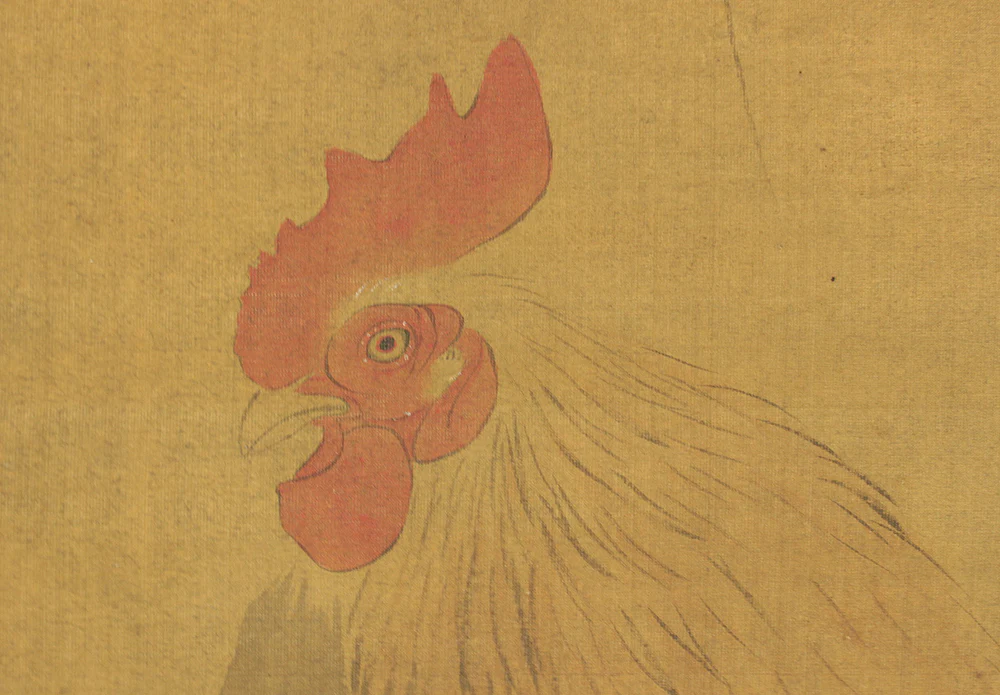 Attributed to 円山応挙 Maruyama Okyo (1733-1795) Japanese antique art kakejiku kakemono wall hanging scroll / Pair of Chickens RD526 - Image 7