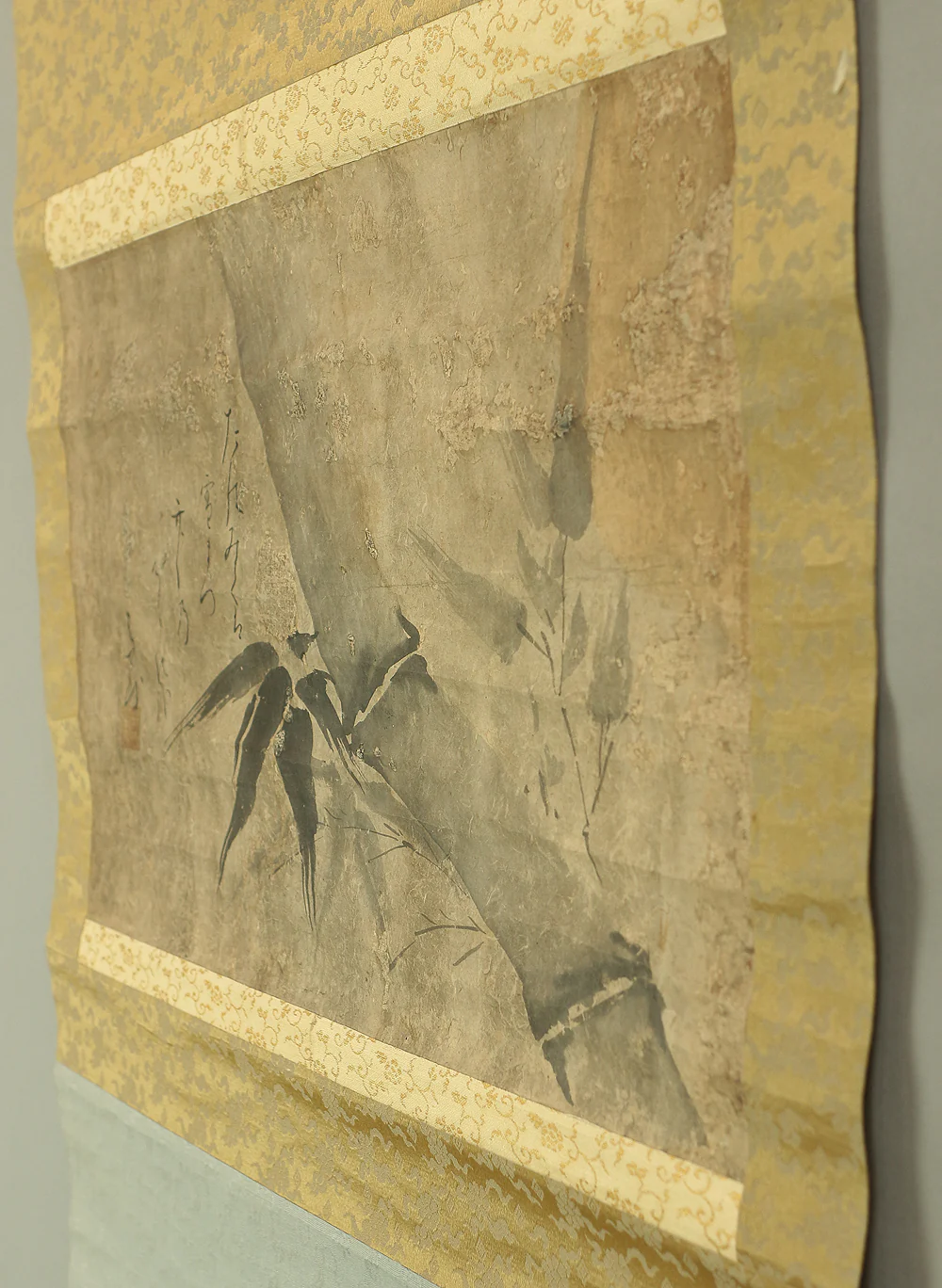 Attributed to 松尾芭蕉 Matsuo Basho (1644-1694) Japanese antique art kakejiku kakemono wall hanging scroll / Bamboo and Hiku Poet たわみては～ RB608 - Image 13