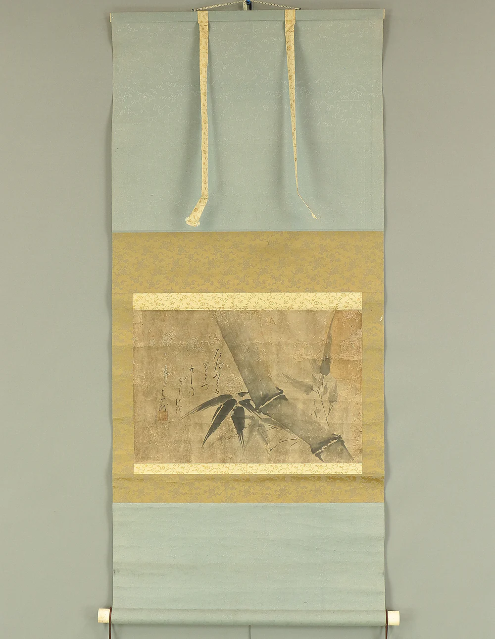 Attributed to 松尾芭蕉 Matsuo Basho (1644-1694) Japanese antique art kakejiku kakemono wall hanging scroll / Bamboo and Hiku Poet たわみては～ RB608 - Image 2