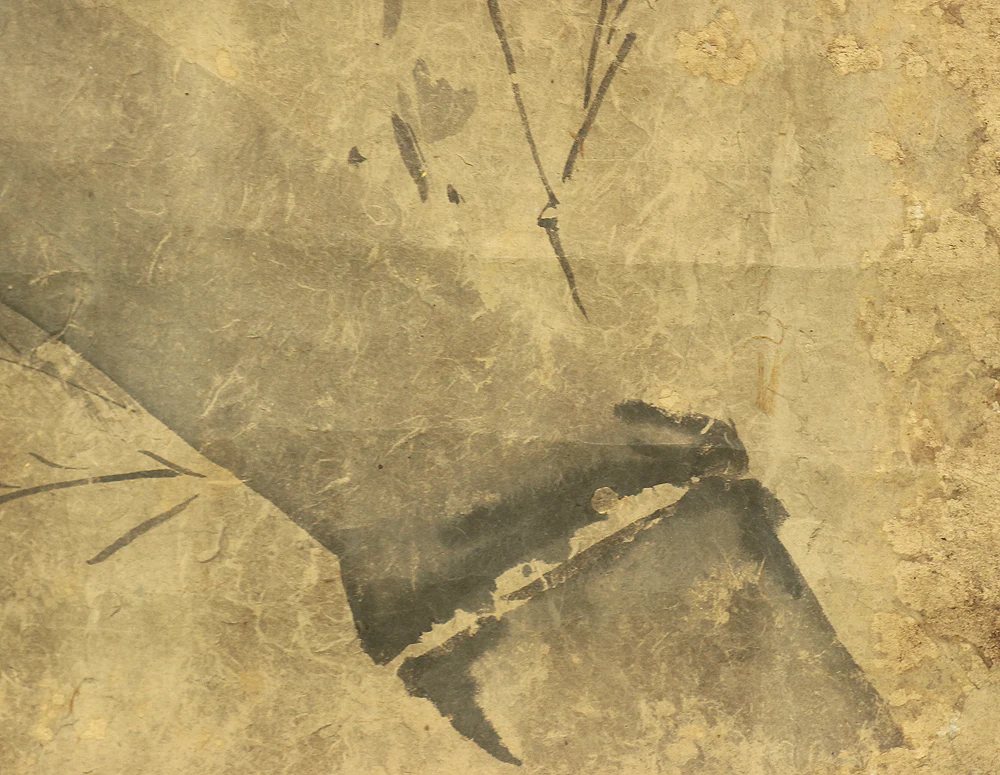 Attributed to 松尾芭蕉 Matsuo Basho (1644-1694) Japanese antique art kakejiku kakemono wall hanging scroll / Bamboo and Hiku Poet たわみては～ RB608 - Image 9