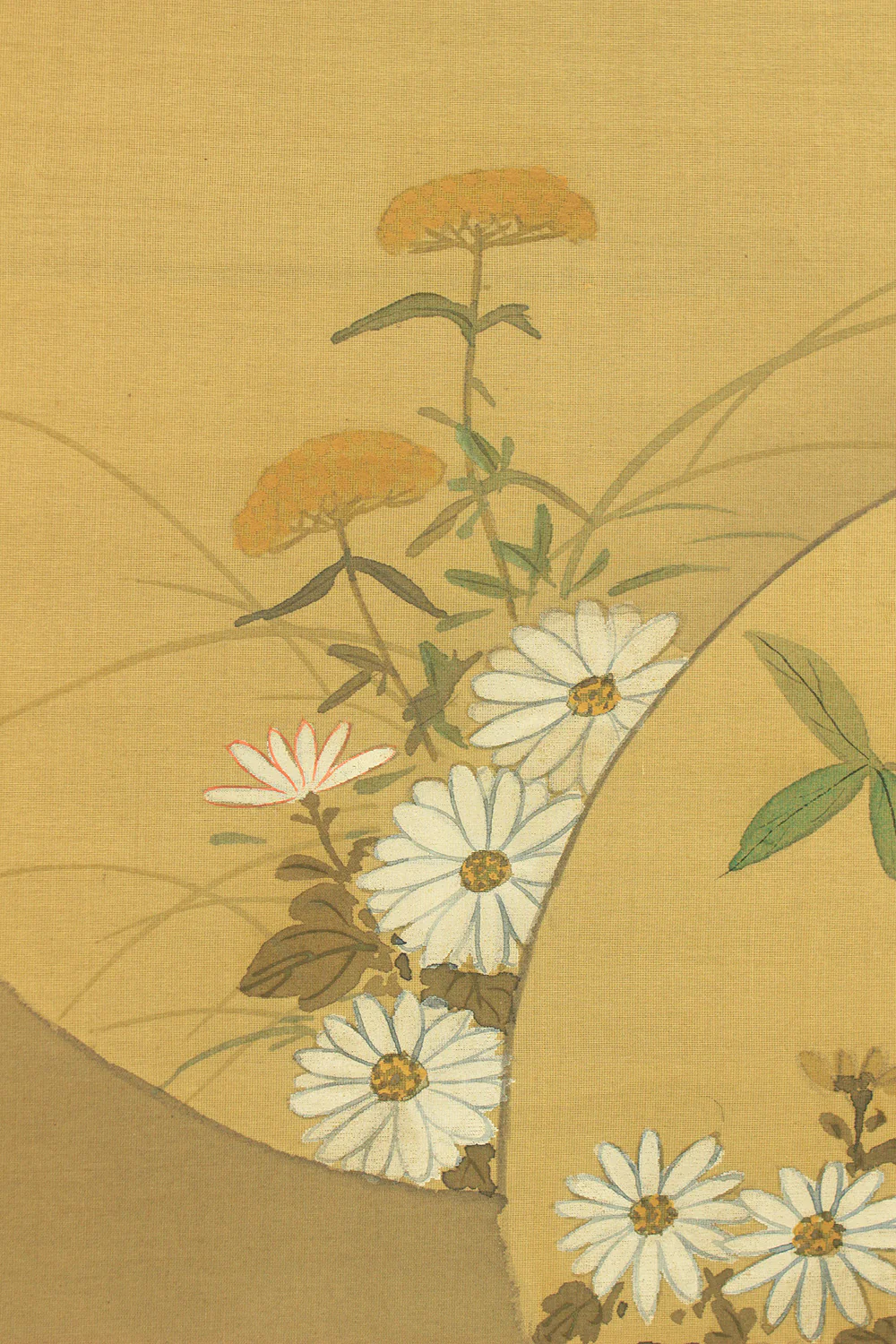 Attributed to 尾形光琳 Ogata Korin (1658-1716) Japanese antique art kakejiku kakemono wall hanging scroll / Cranes, Chrysanthemums, and Nandina with Original Double Box (Tomobako) RD432 - Image 10