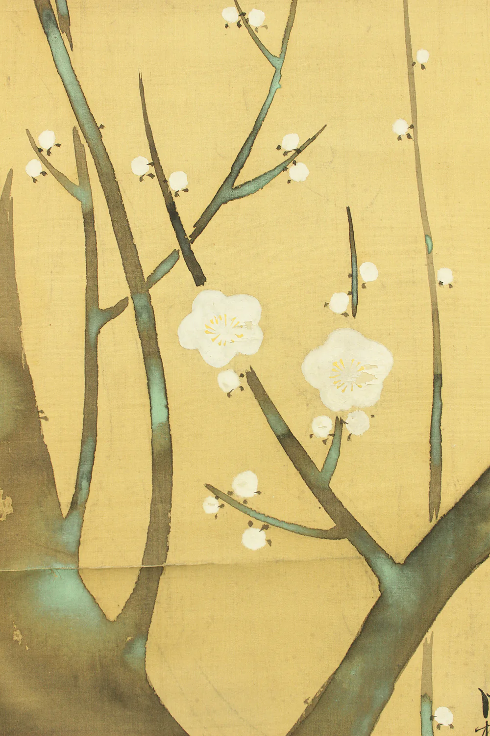 Attributed to 尾形光琳 Ogata Korin (1658-1716) Japanese antique art kakejiku kakemono wall hanging scroll / White Plum Tree with Box RD258 - Image 11