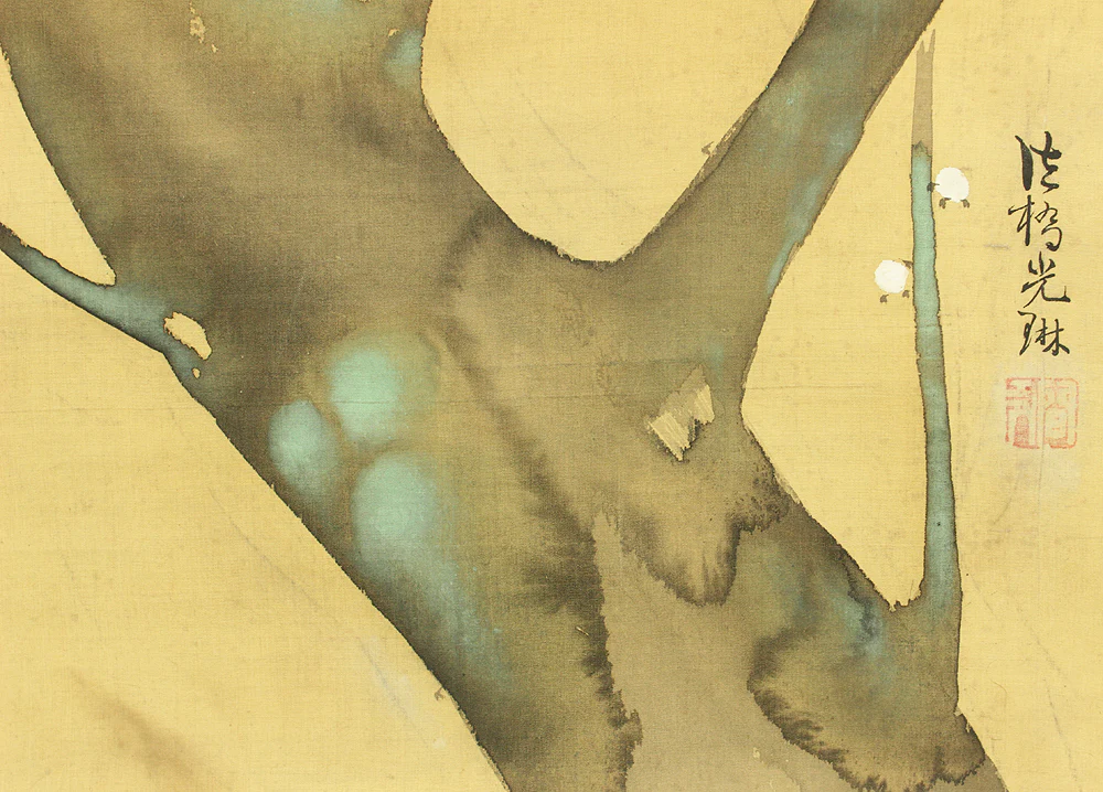 Attributed to 尾形光琳 Ogata Korin (1658-1716) Japanese antique art kakejiku kakemono wall hanging scroll / White Plum Tree with Box RD258 - Image 12
