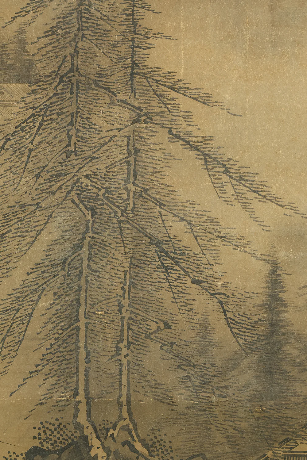 Attributed to 雪舟等楊 Sesshu Toyo (1420-1506) Japanese antique art a set of three kakejiku kakemono wall hanging scrolls / Broken Ink Landscape (Haboku Sansui) Suiboku Ink Landscape Mountains Rivers and Three Wise Men with Appraised Box RE445 - Image 15