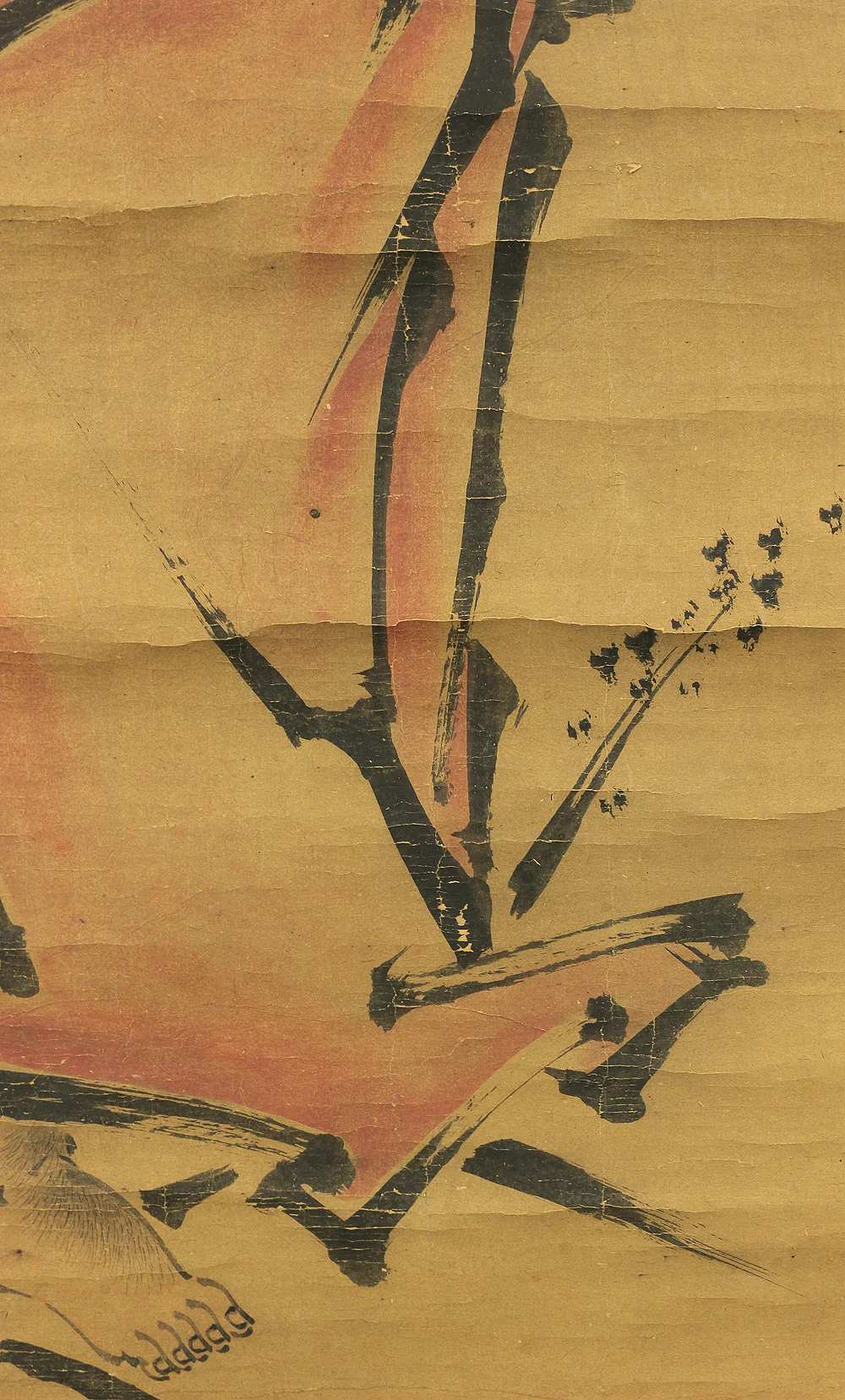 Attributed to 雪舟等楊 Sesshu Toyo (1420-1506) Japanese antique art kakejiku kakemono wall hanging scroll / 蘆葉赤衣達磨 Royo Red Daruma (Red Bodhidharma on Reed) RC195 - Image 11