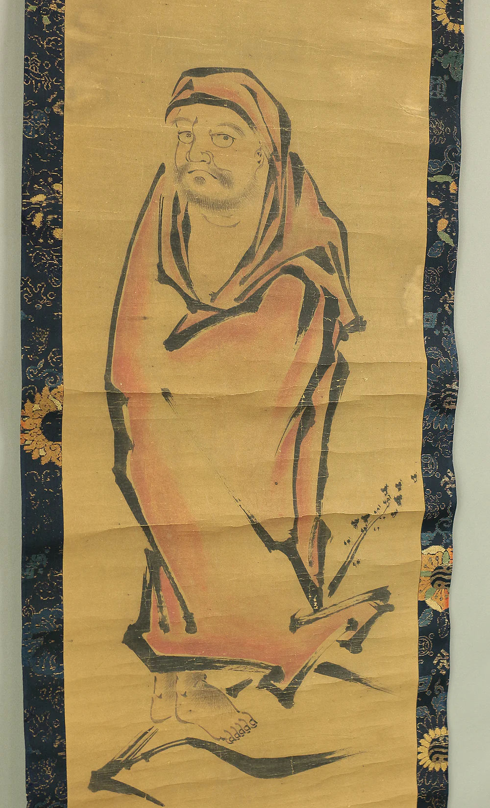 Attributed to 雪舟等楊 Sesshu Toyo (1420-1506) Japanese antique art kakejiku kakemono wall hanging scroll / 蘆葉赤衣達磨 Royo Red Daruma (Red Bodhidharma on Reed) RC195 - Image 14