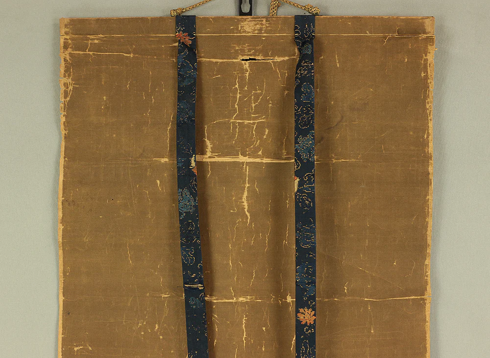 Attributed to 雪舟等楊 Sesshu Toyo (1420-1506) Japanese antique art kakejiku kakemono wall hanging scroll / 蘆葉赤衣達磨 Royo Red Daruma (Red Bodhidharma on Reed) RC195 - Image 3
