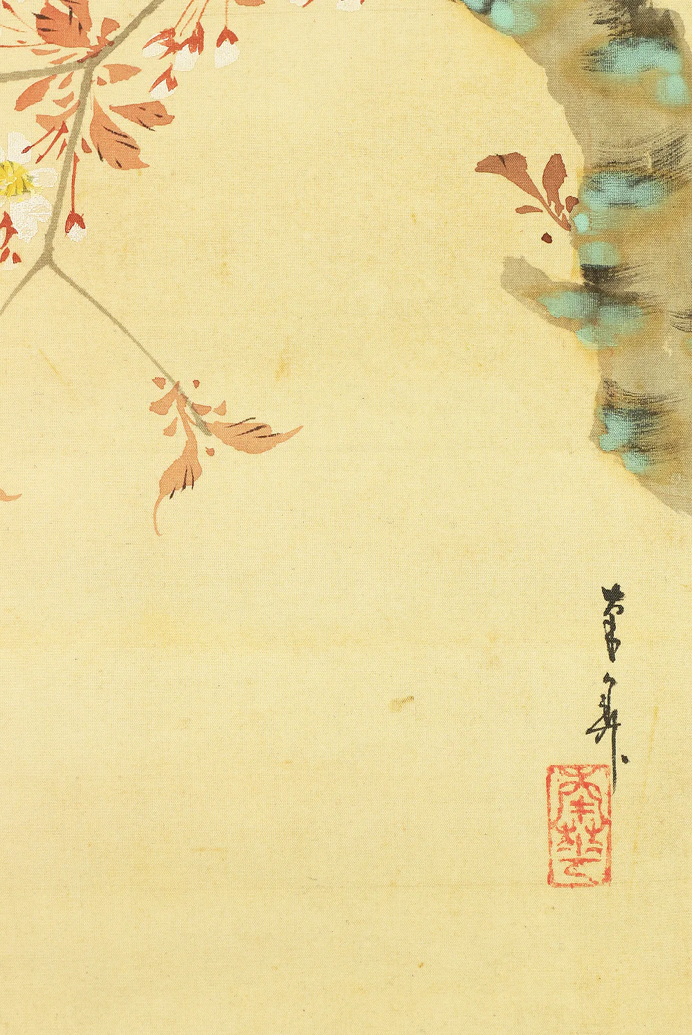 南華 Nanga Japanese antique art kakejiku kakemono wall hanging scroll / Cherry Blossom and Bird in the Rising Sun with Box RB438 - Image 11