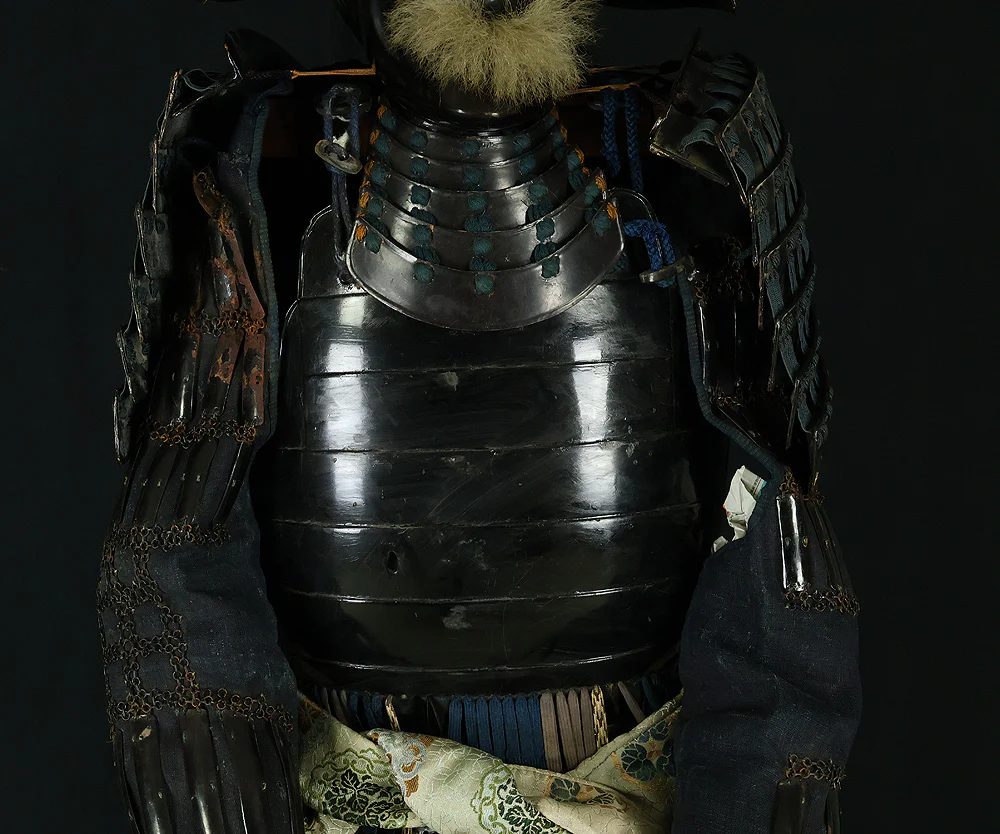 Authentic Edo Period Samurai Armor Kacchu Yoroi, Life-Size Black Lacquered Iron with Kabuto, Menpo, Armor Stand and Storage Box VB135 - Image 23