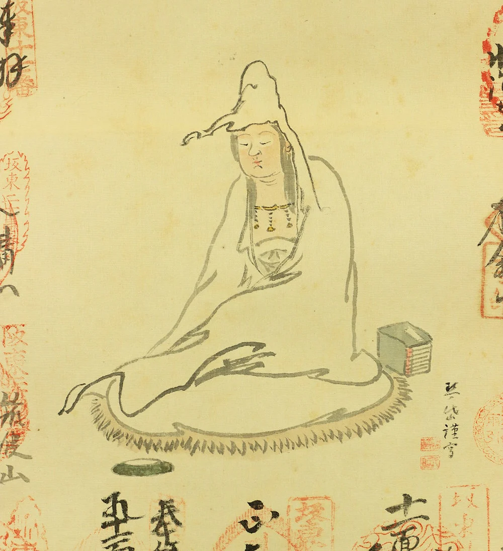 坂東三十三箇所 BANDO 33 Pilgrimage place and Goddess Kannon bosatsu W140 / Japanese Buddhism art kakejiku kakemono wall hanging scroll - Image 7