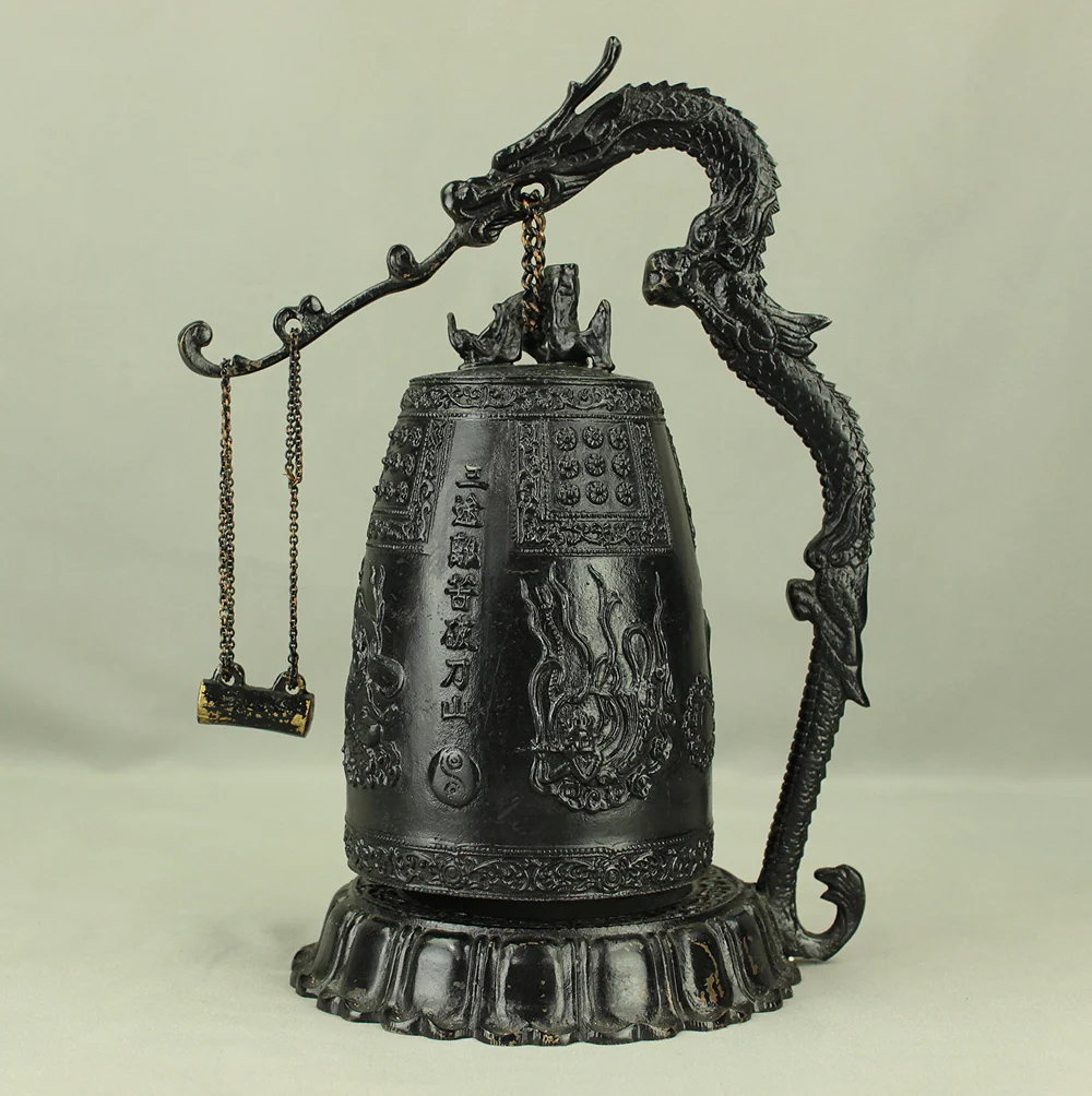 Bronze Bell Decorative Dragon Hanging Bell with Hammer 30cm 3.3kg with Box VA855 - Image 9