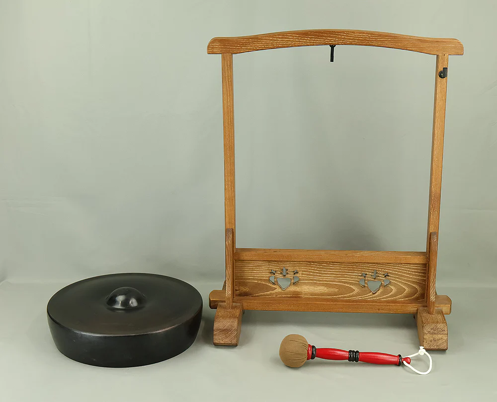 Bronze Gong Dora with Wooden Stand and Mallet – Complete Set VA963 - Image 26