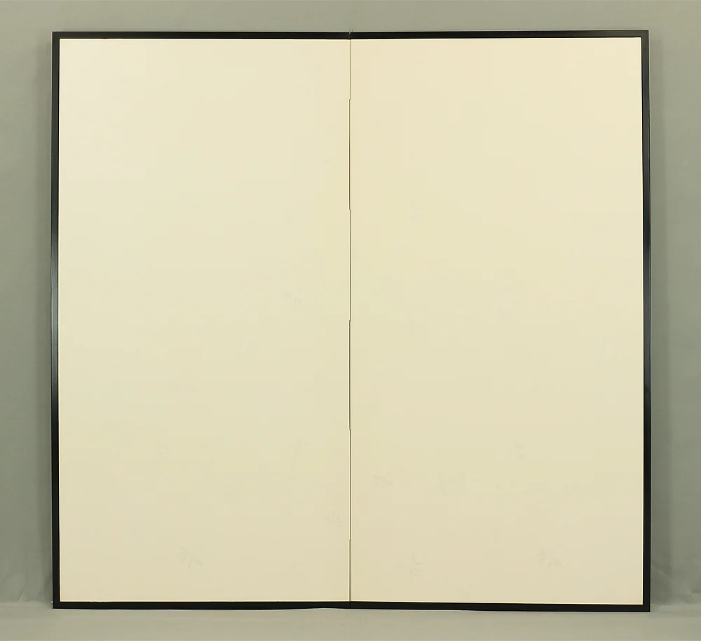Byobu Folding Screen Room divider 2 panels / 'Plane - Silver Flowers Dancing in Wind' VA297 - Image 2