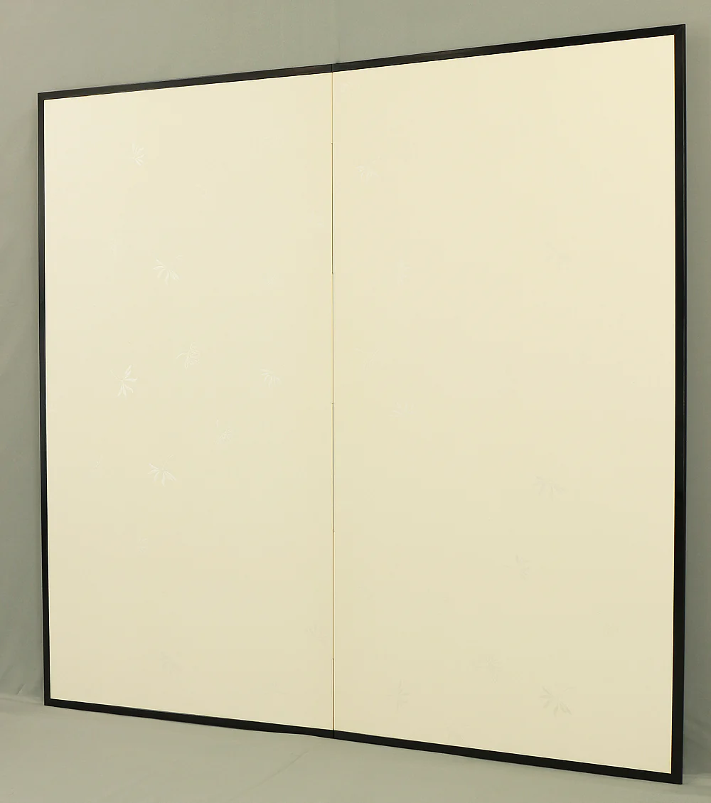 Byobu Folding Screen Room divider 2 panels / 'Plane - Silver Flowers Dancing in Wind' VA297 - Image 30