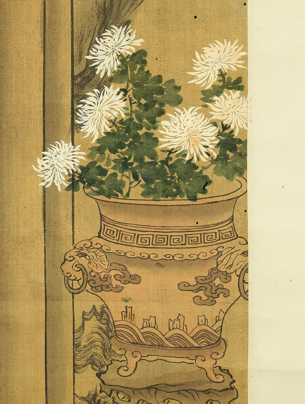 Chinese art kakejiku kakemono hanging scroll / Qing dynasty Beautiful Woman sitting on Chair A355 - Image 8
